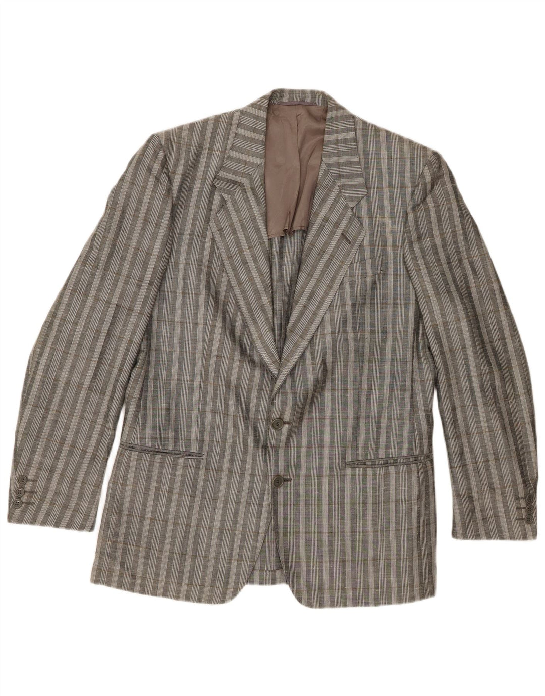 Camicia in denim a 2 bottoni da uomo Facis UK 38 a quadri grigio medio