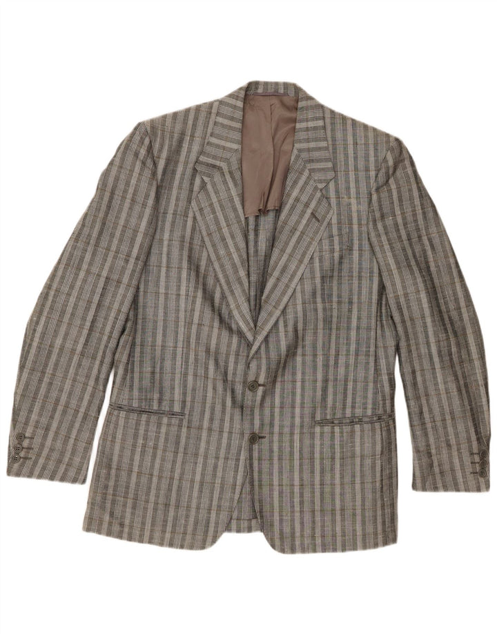 Camicia in denim a 2 bottoni da uomo Facis UK 38 a quadri grigio medio