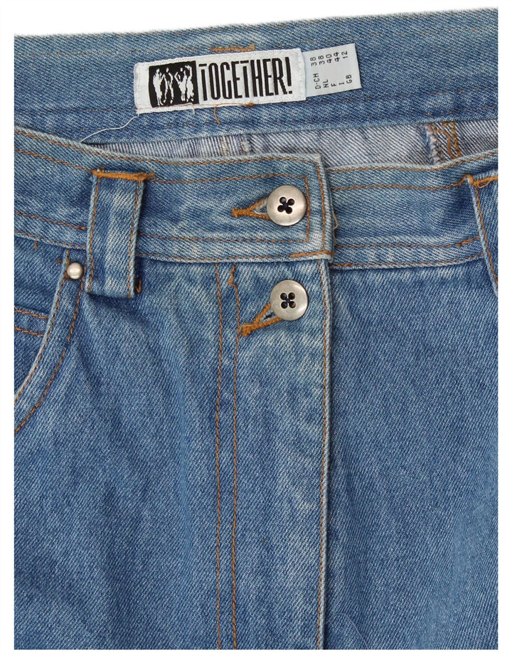 TOGETHER Gonna in denim da donna UK 12 Media W28 Cotone blu