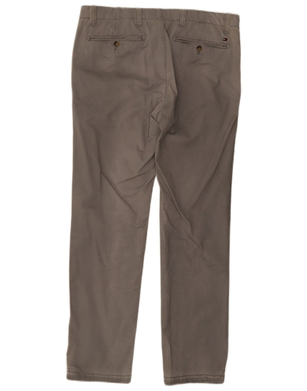Pantaloni chino slim da uomo Tommy Hilfiger W36 L32 cotone grigio