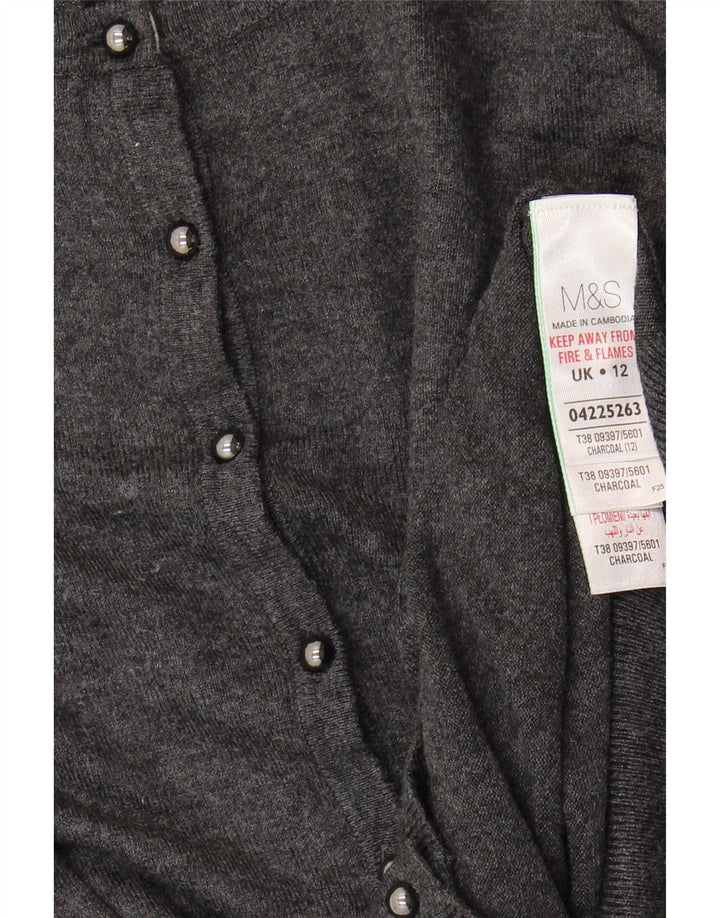 Maglione cardigan da donna Marks & Spencer UK 12 Viscosa grigio medio