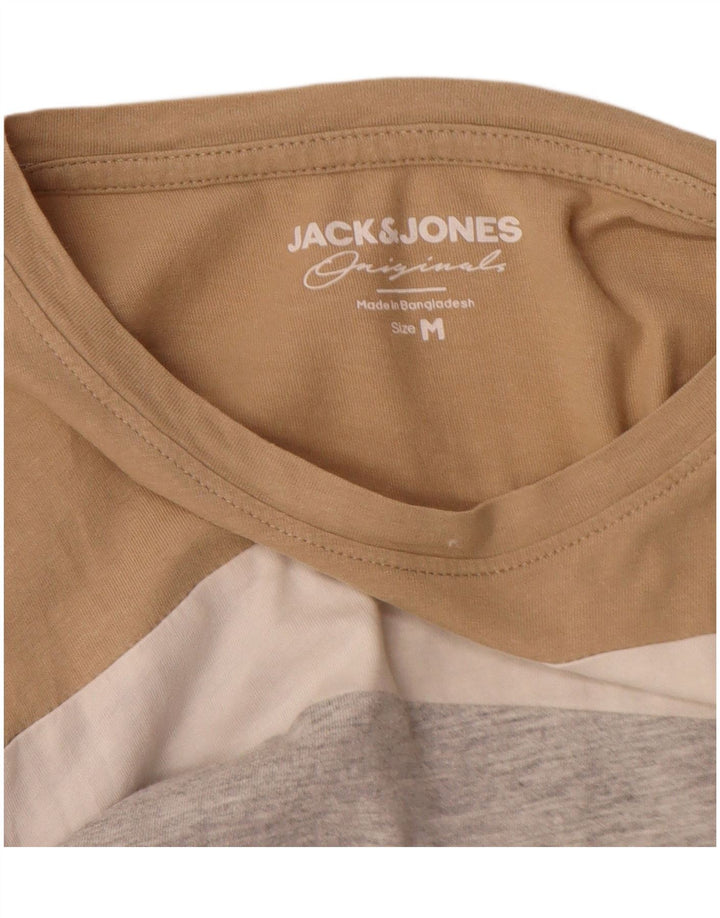 JACK & JONES T-shirt da uomo Top in cotone color block bianco medio