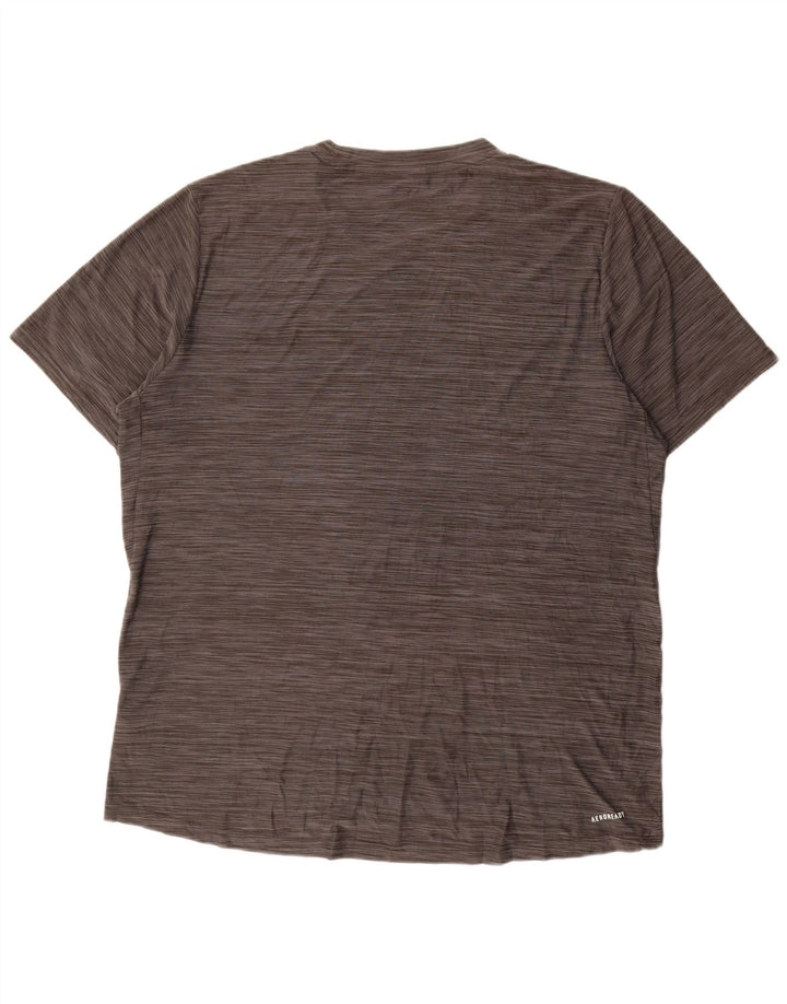 T-shirt Adidas Aeroready da uomo, grande, in poliestere chiazzato grigio