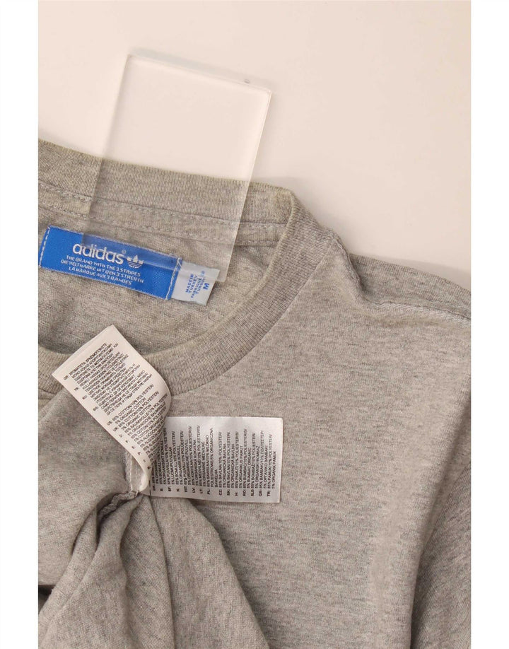 T-shirt grafica da uomo Adidas Top in cotone grigio medio