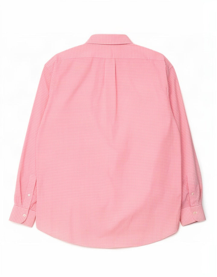 Camicia Benetton Uomo Large In Cotone Vichy Rosa