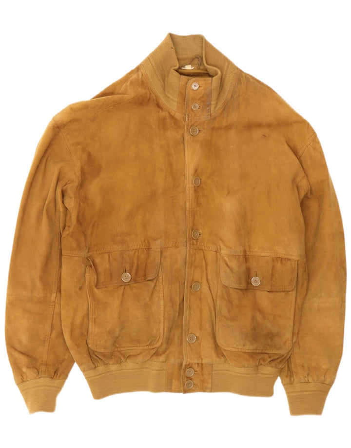 Giubbotto bomber in pelle scamosciata da uomo Conbipel UK 42 XL in pelle marrone