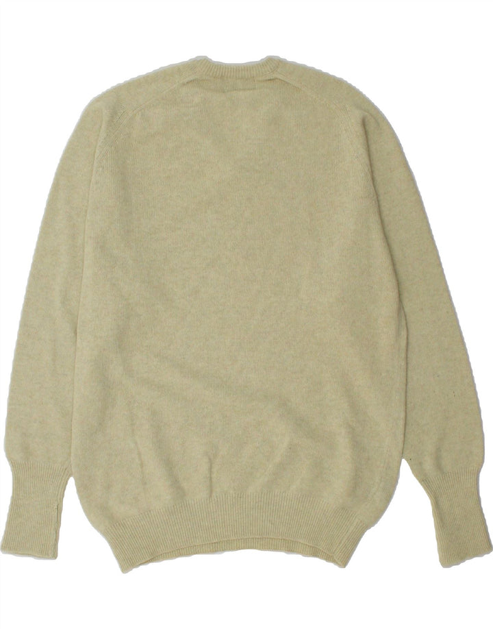 JOHN ASHFIELD Mens V-Neck Jumper Sweater IT 50 Medium Beige Wool Vintage John Ashfield and Second-Hand John Ashfield from Messina Hembry 