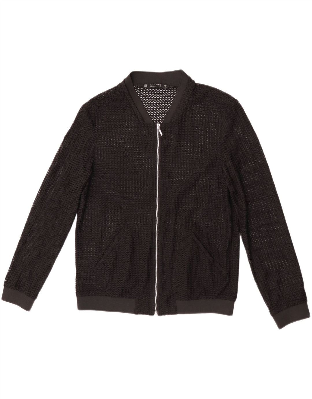 Giubbotto bomber trasparente da donna Zara UK 14 medio nero