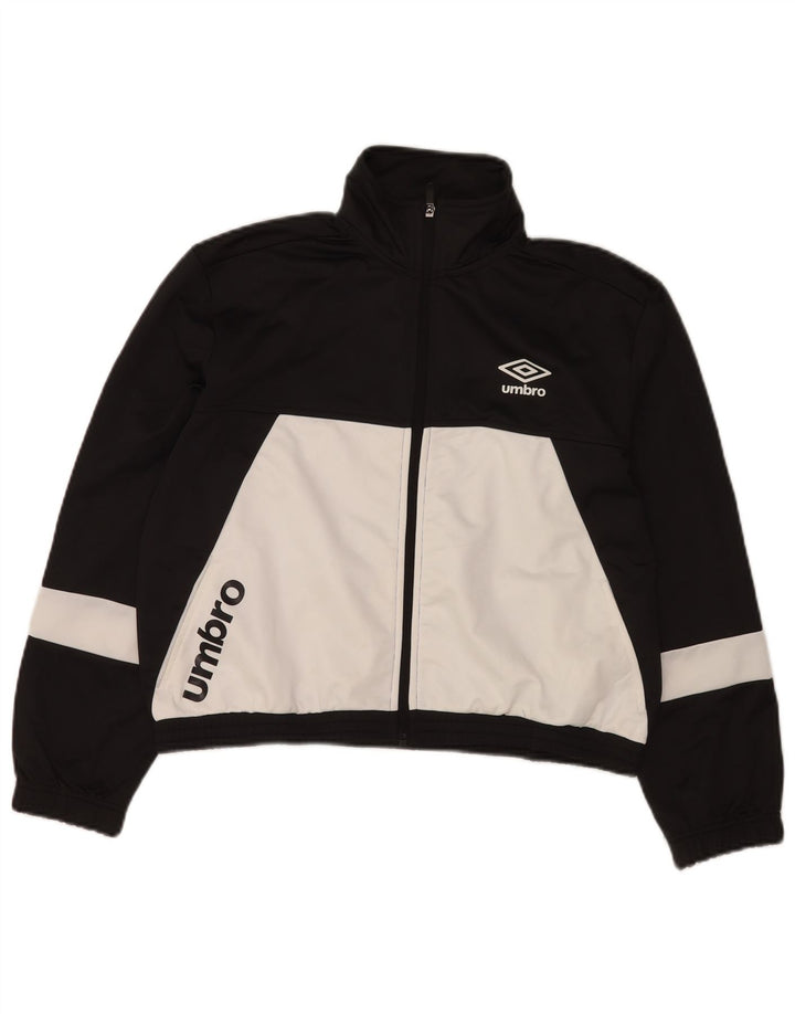 Giacca da tuta grafica corta da donna Umbro UK 14 media nera