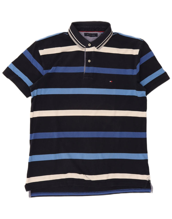 Polo da uomo Tommy Hilfiger XL in cotone a righe blu navy