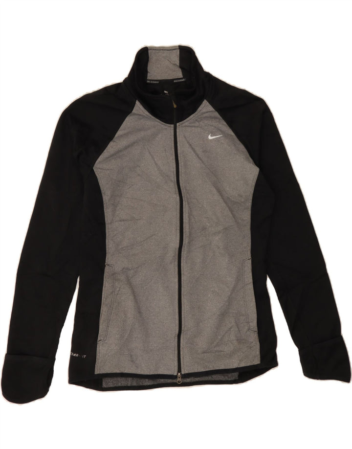 NIKE Womens Therma-Fit Tracksuit Top Jacket UK 14 Medium Black Colourblock Vintage Nike and Second-Hand Nike from Messina Hembry 
