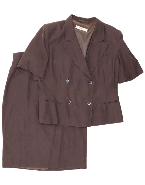 Set gonna 2 pezzi a maniche corte da donna Max Mara UK 16 Large W32 Marrone