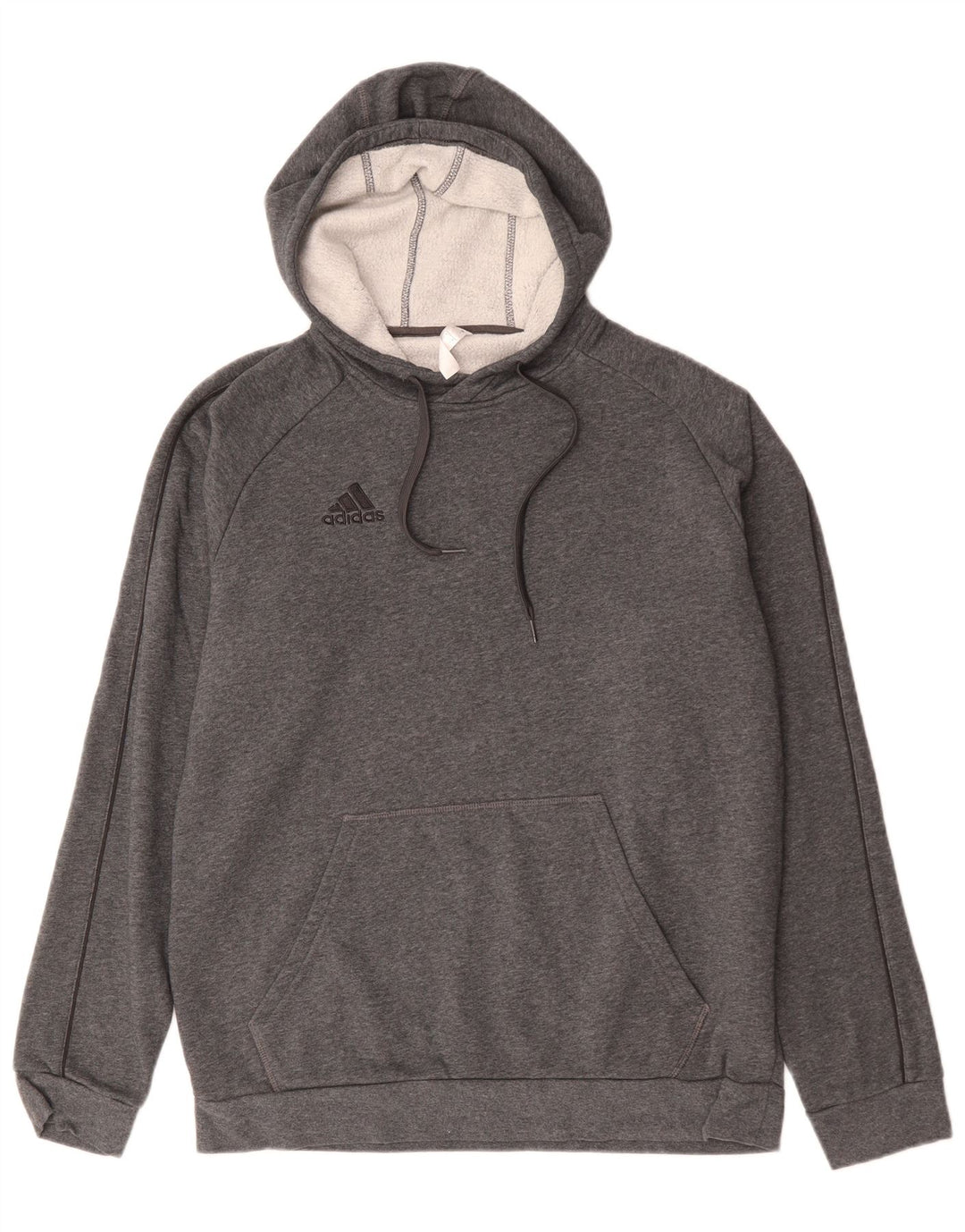 Felpa con cappuccio da uomo Adidas Large in cotone grigio