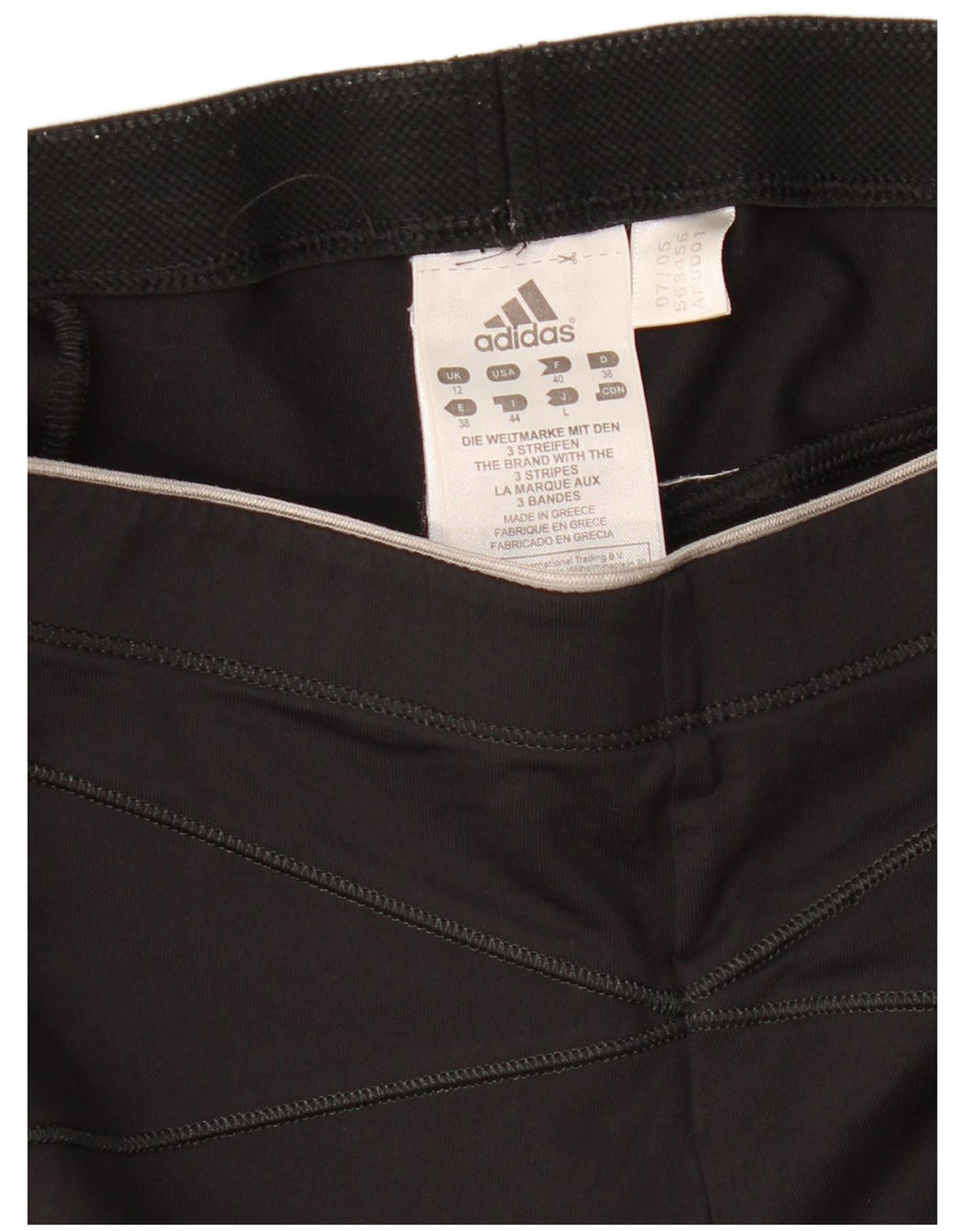 Leggings Adidas Capri da donna UK 12 medio nero in poliammide