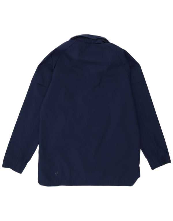 Giacca a vento con cappuccio Adidas da ragazzo 11-12 anni in poliestere blu navy