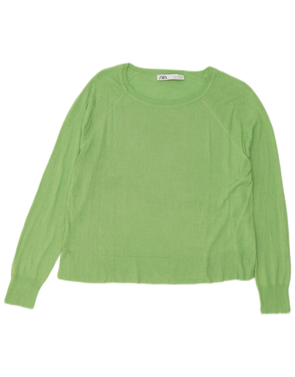 Maglione maglione oversize con scollo a barca da donna Zara UK 10 piccolo verde