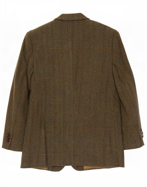Giacca blazer corta da uomo Harris Tweed EU 48 Medium Khaki Herringbone