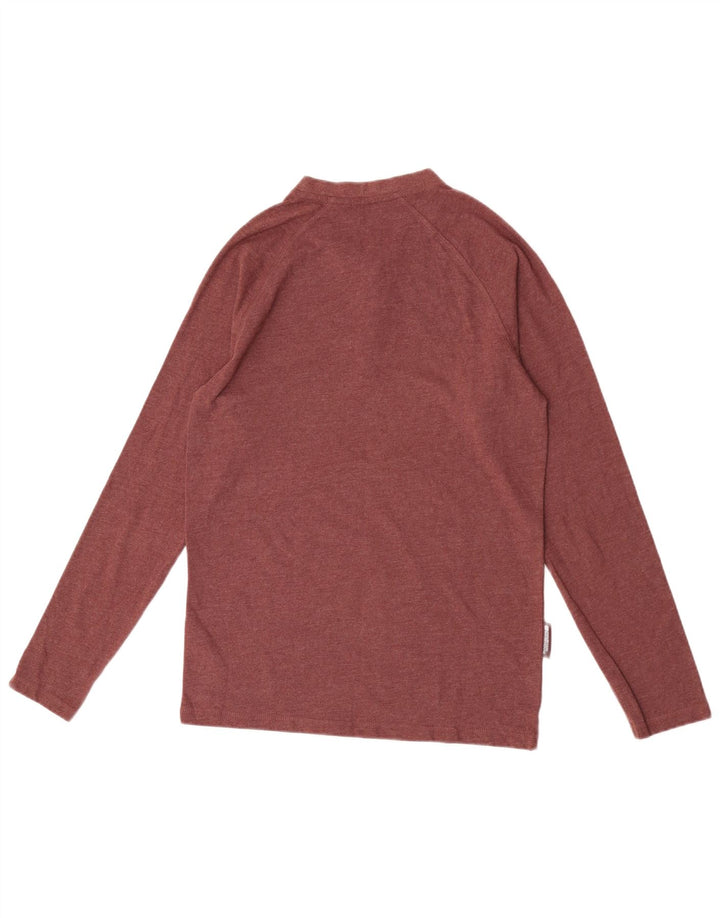 Mountain Warehouse Top da uomo a maniche lunghe piccolo in cotone bordeaux