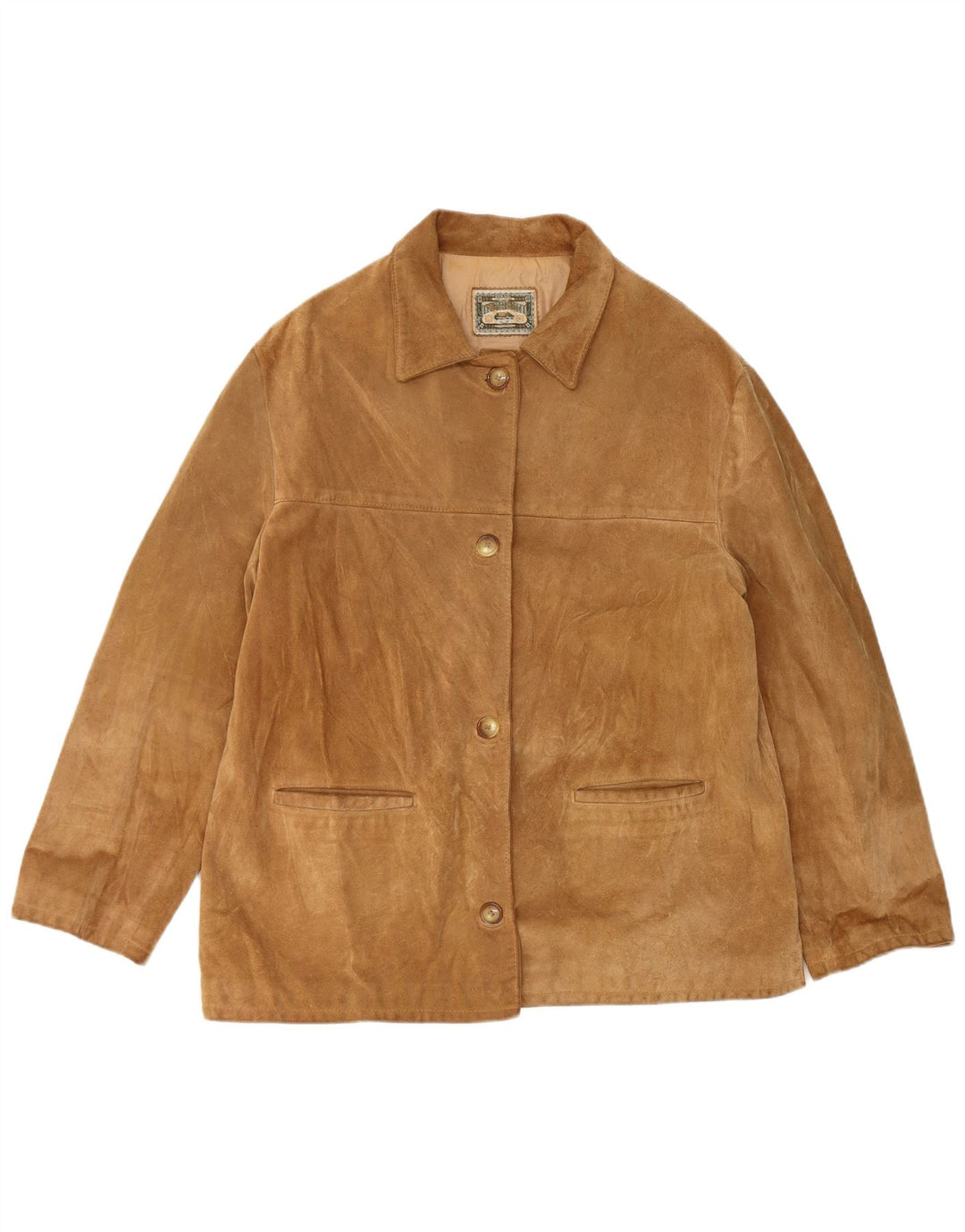 Giacca Blazer a 4 Bottoni da Donna Lavorazione Artigiana UK 14 Marrone Medio