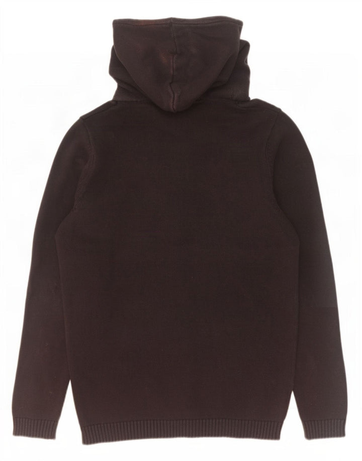 Jack & Jones Maglione con cappuccio da uomo grande in cotone nero