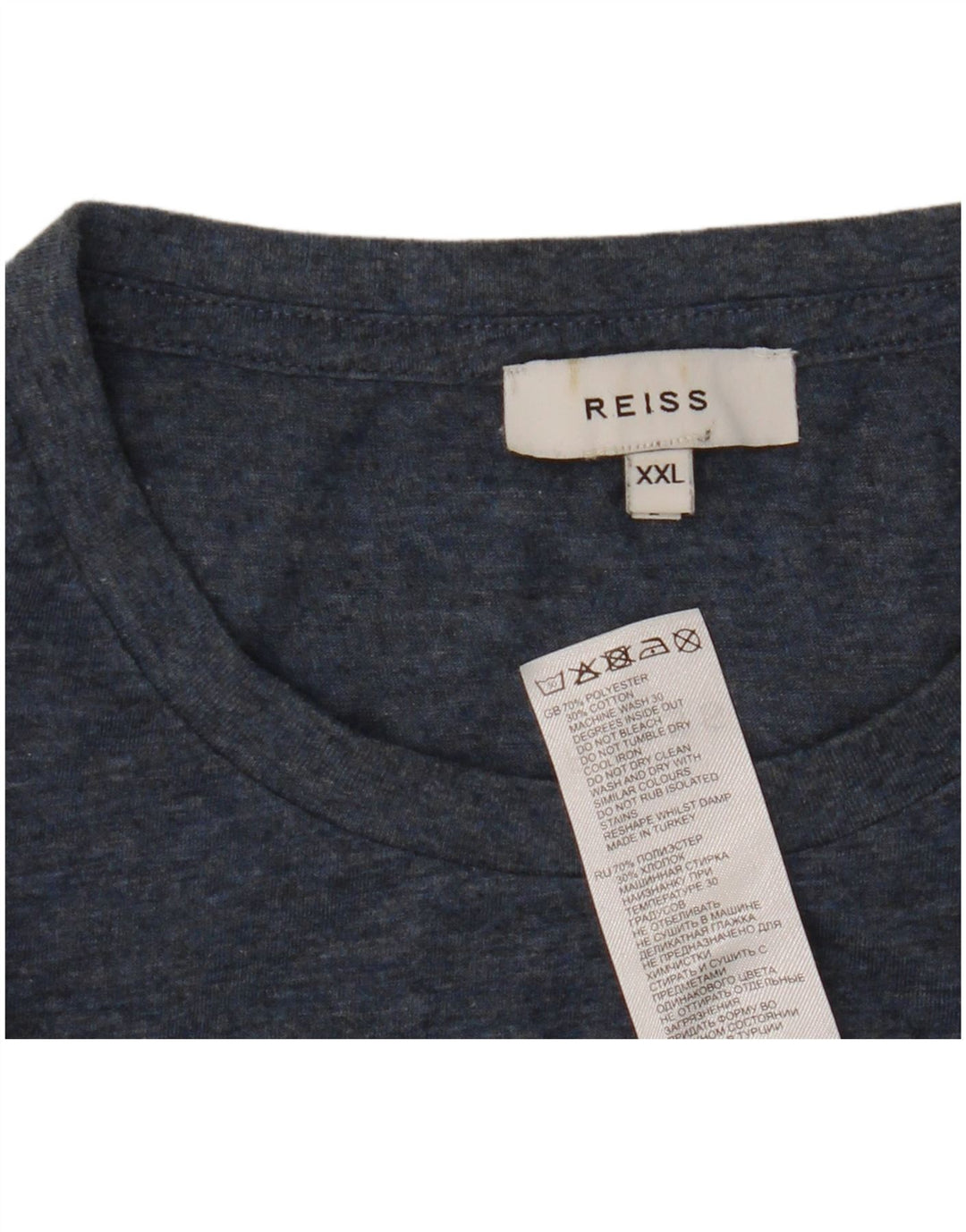 T-shirt da uomo Reiss Top 2XL poliestere screziato blu navy