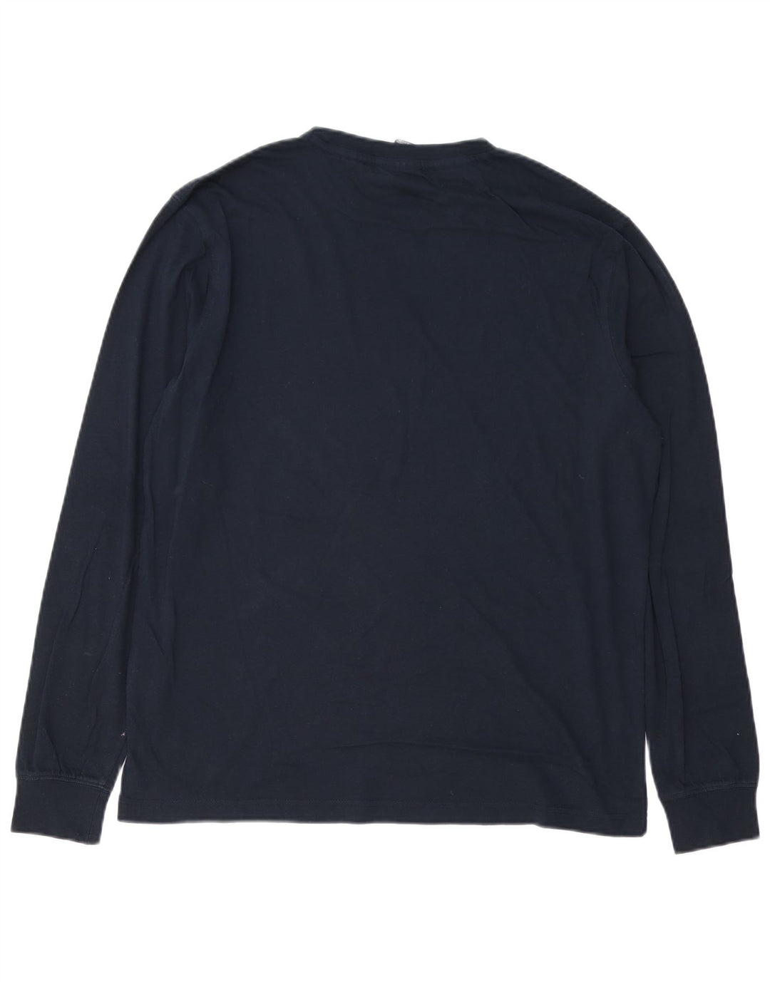 CHAMPION Top grafico da uomo a maniche lunghe grande in cotone blu navy