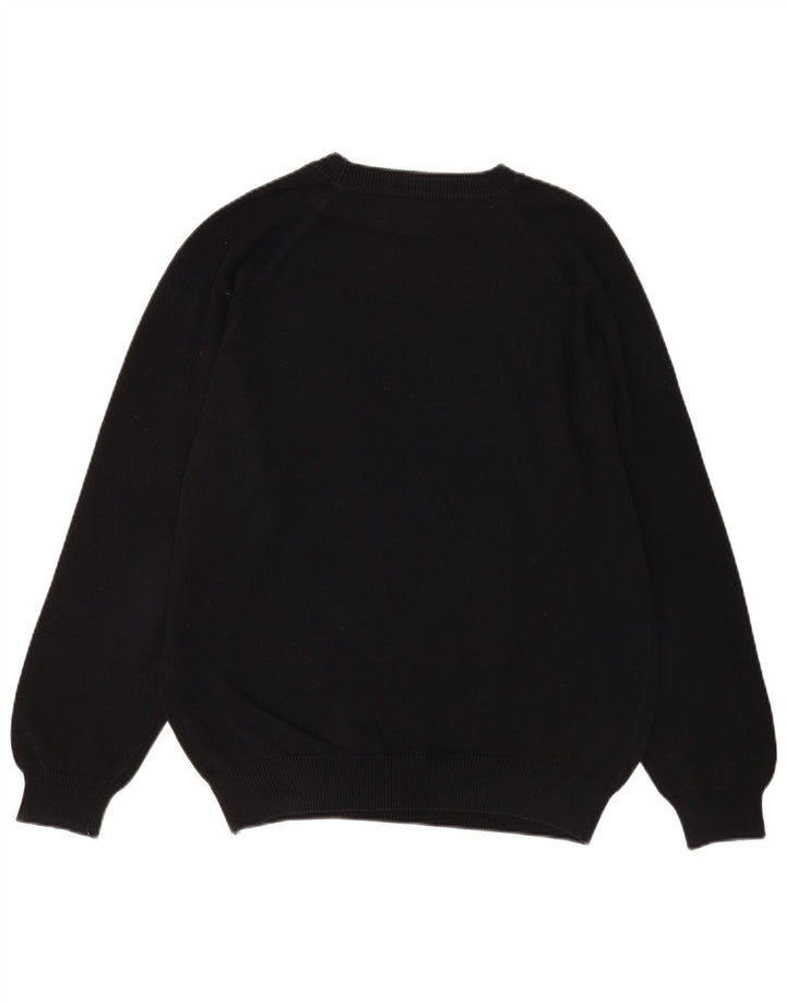 Maglione da uomo girocollo Benetton grande cotone nero