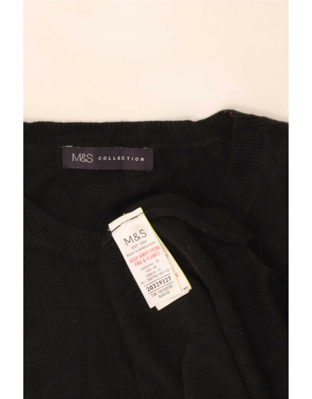 Maglione maglione girocollo oversize da donna Marks & Spencer UK 16 grande nero