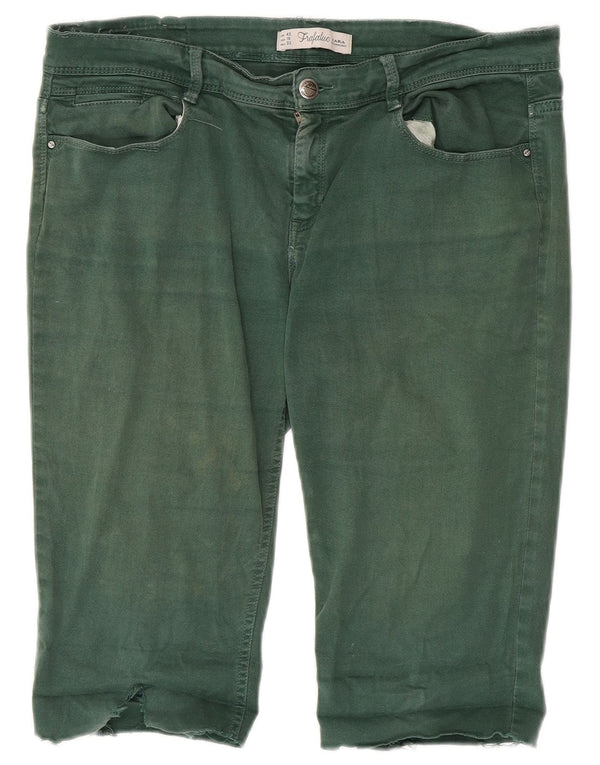 Pantaloncini di jeans Zara Trafaluc Bermuda da donna EU 42 Large W32 Verde