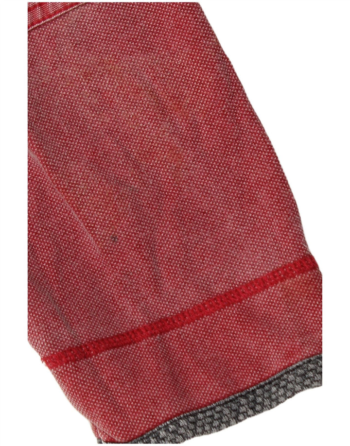 Felpa da uomo con zip e collo Fat Face, piccola, in cotone rosso