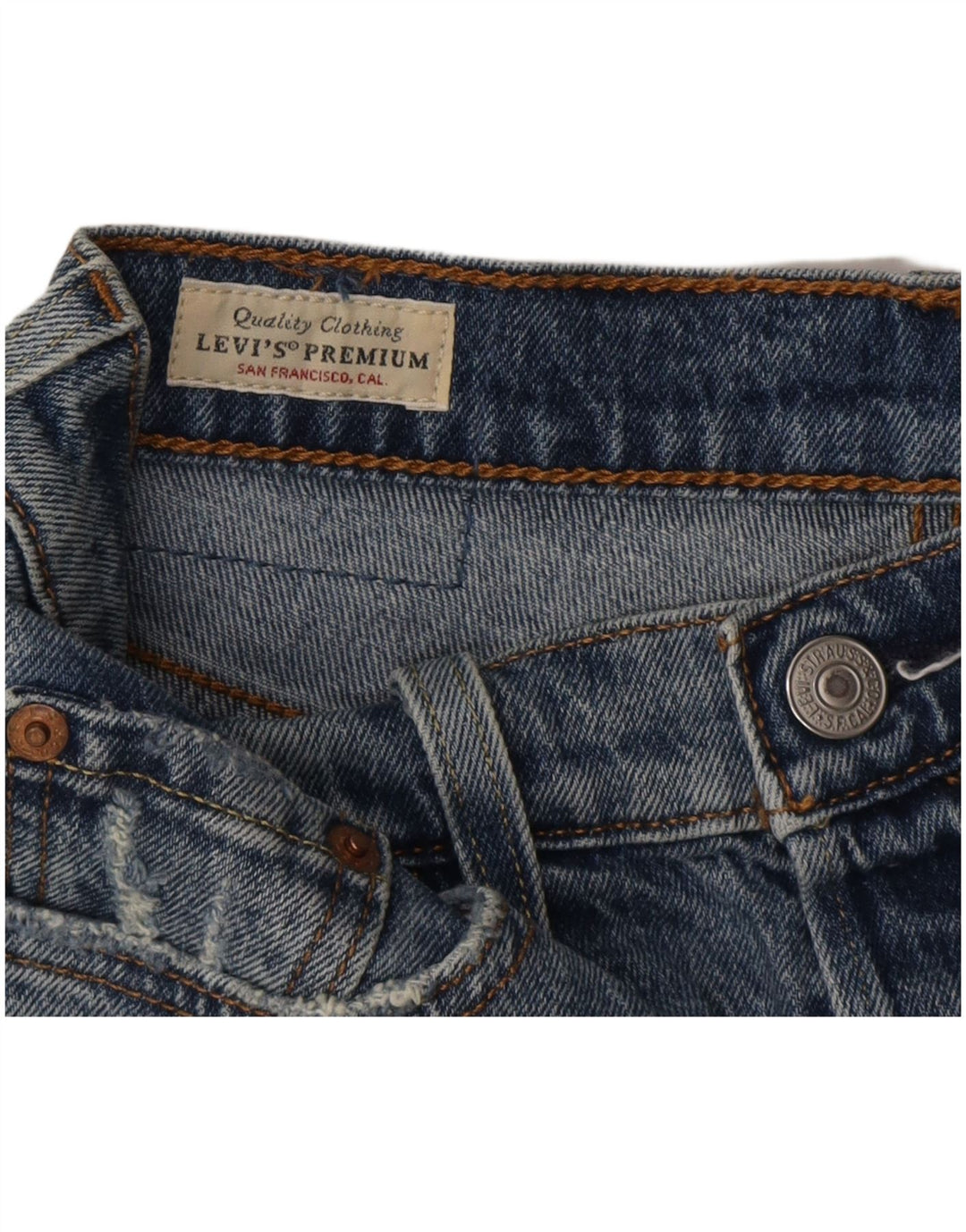 Pantaloncini di jeans invecchiati 501 Levi's da donna W26 piccoli blu