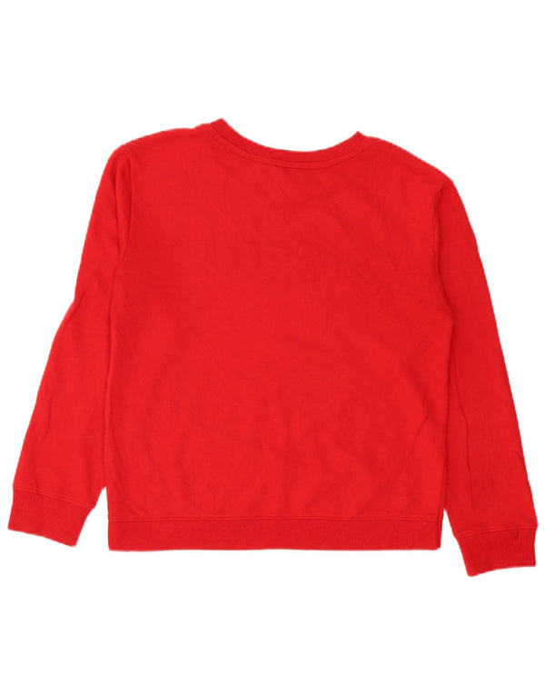 Felpa grafica da donna Nautica Jumper UK 14 cotone rosso medio