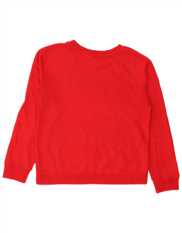 Felpa grafica da donna Nautica Jumper UK 14 cotone rosso medio