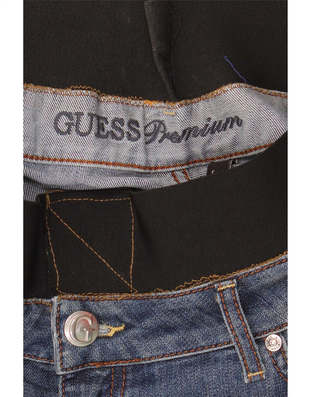 Jeans dritti da donna Guess W24 L28 blu color block