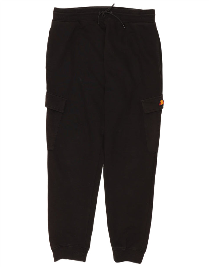 Pantaloni da tuta da uomo Ellesse Cargo Joggers grandi in cotone nero