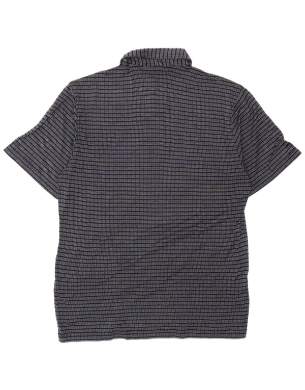 Polo vintage da uomo IT 48 cotone a righe medie blu navy