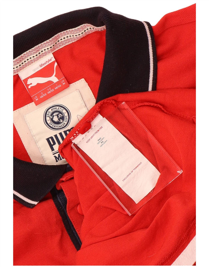 Polo da rugby da uomo PUMA in cotone rosso medio