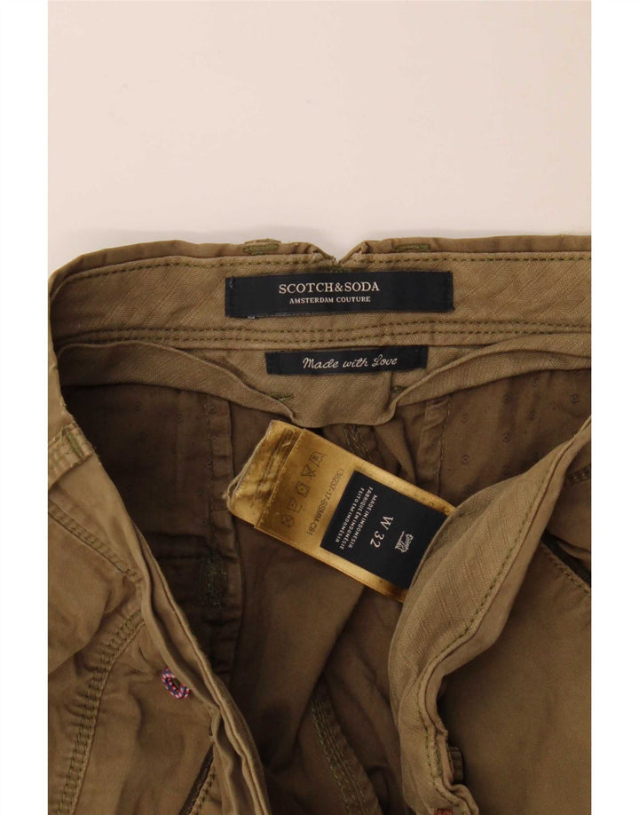 Pantaloncini cargo da uomo Scotch & Soda W32 cotone kaki medio