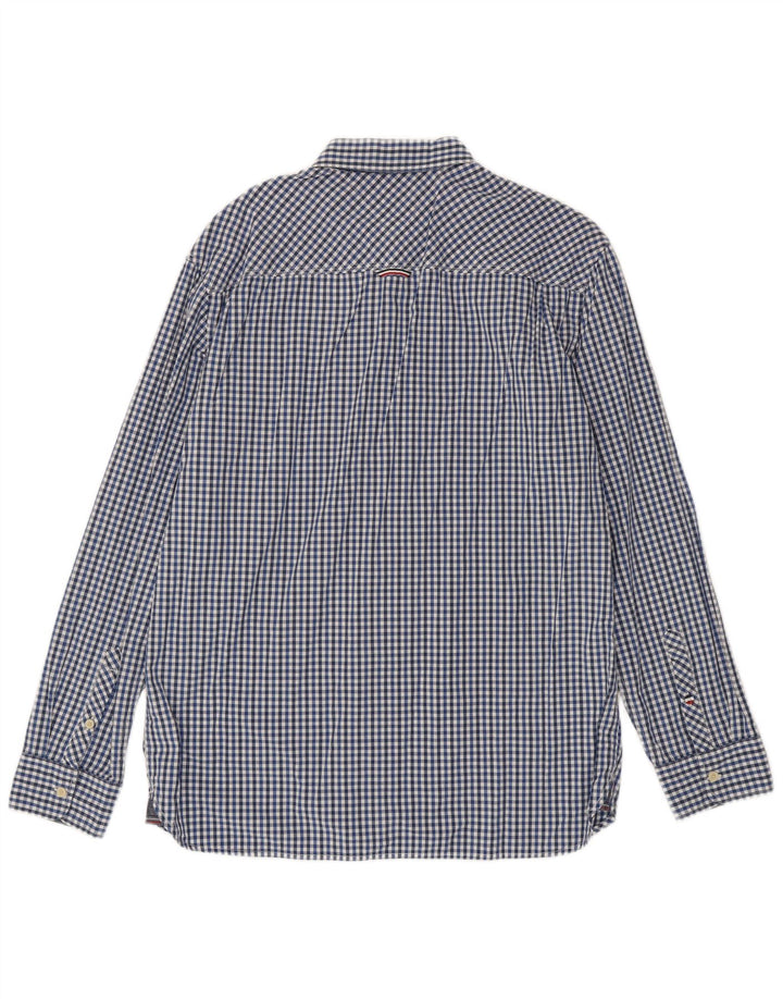 Camicia da uomo Regular Fit Tommy Hilfiger XL blu in cotone a quadretti