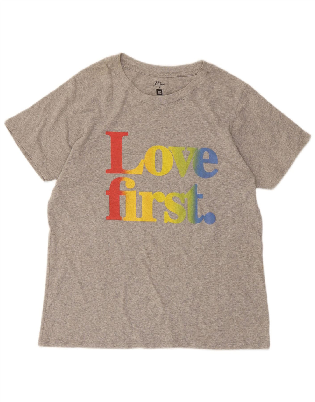 J. CREW T-shirt grafica da donna Top UK 14 Large Grigio
