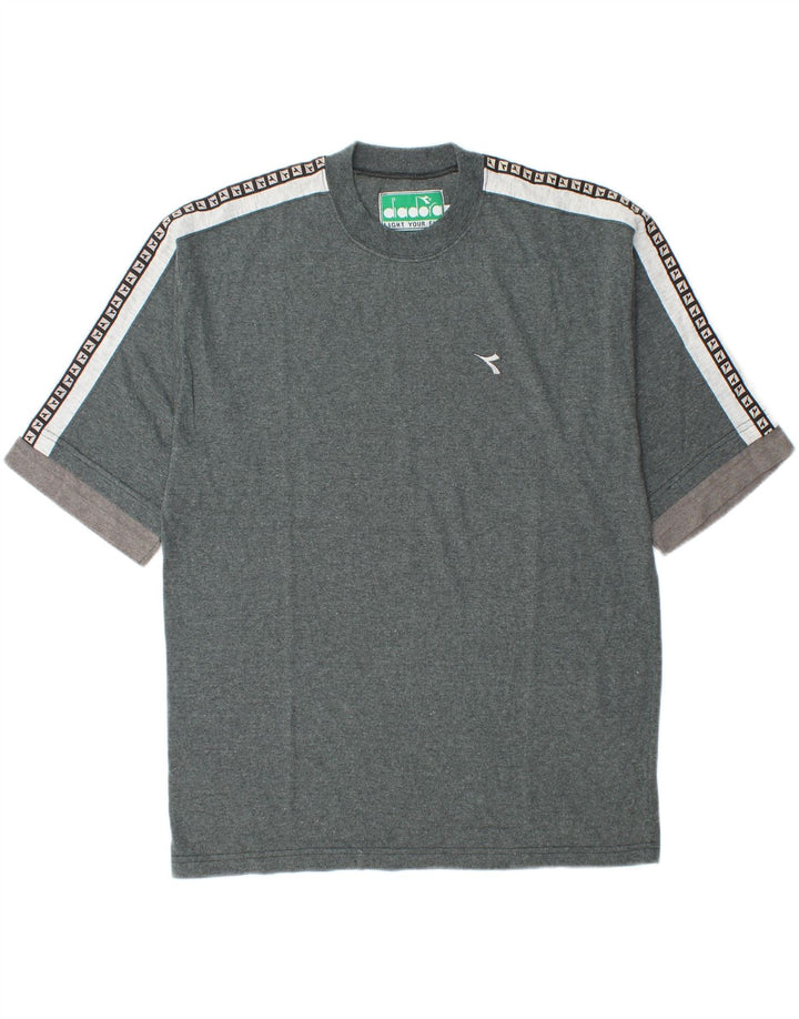 Maglione da uomo Diadora Graphic girocollo color grigio medio