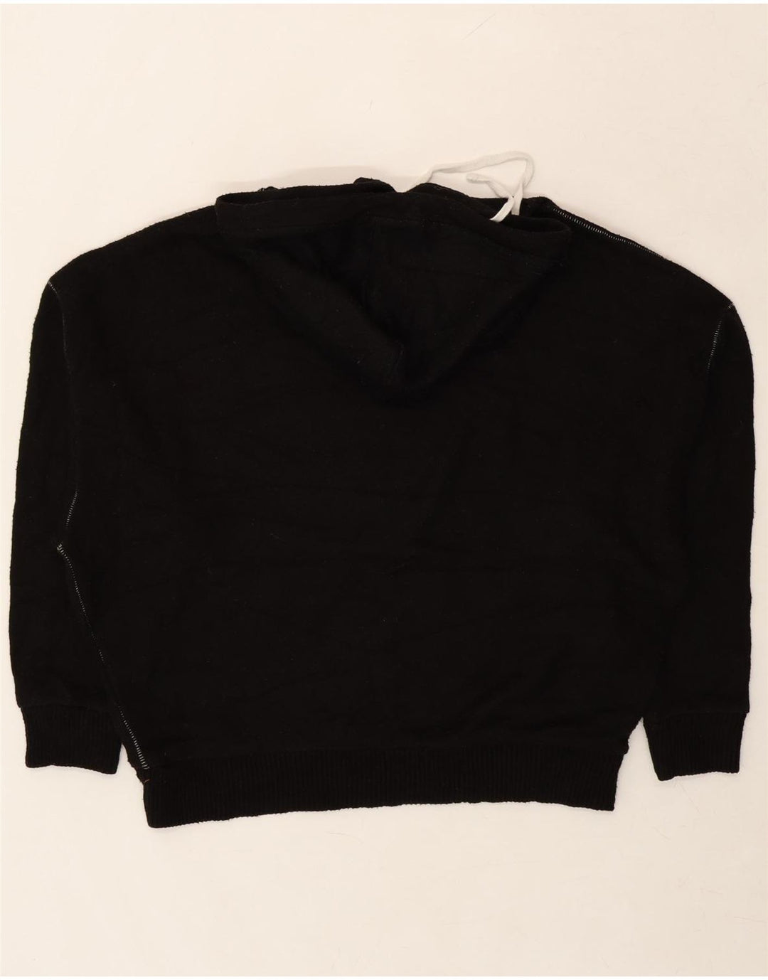 ALL SAINTS Mens Oversized Hoodie Jumper XS Black Acrylic Vintage All Saints and Second-Hand All Saints from Messina Hembry 