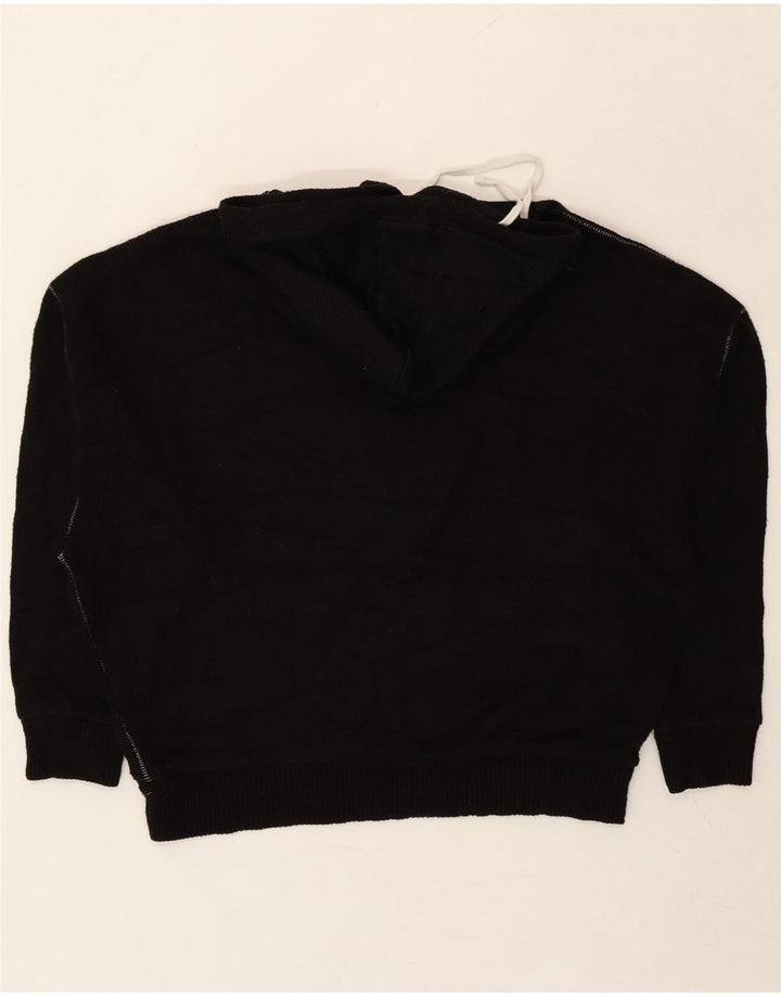 ALL SAINTS Mens Oversized Hoodie Jumper XS Black Acrylic Vintage All Saints and Second-Hand All Saints from Messina Hembry 
