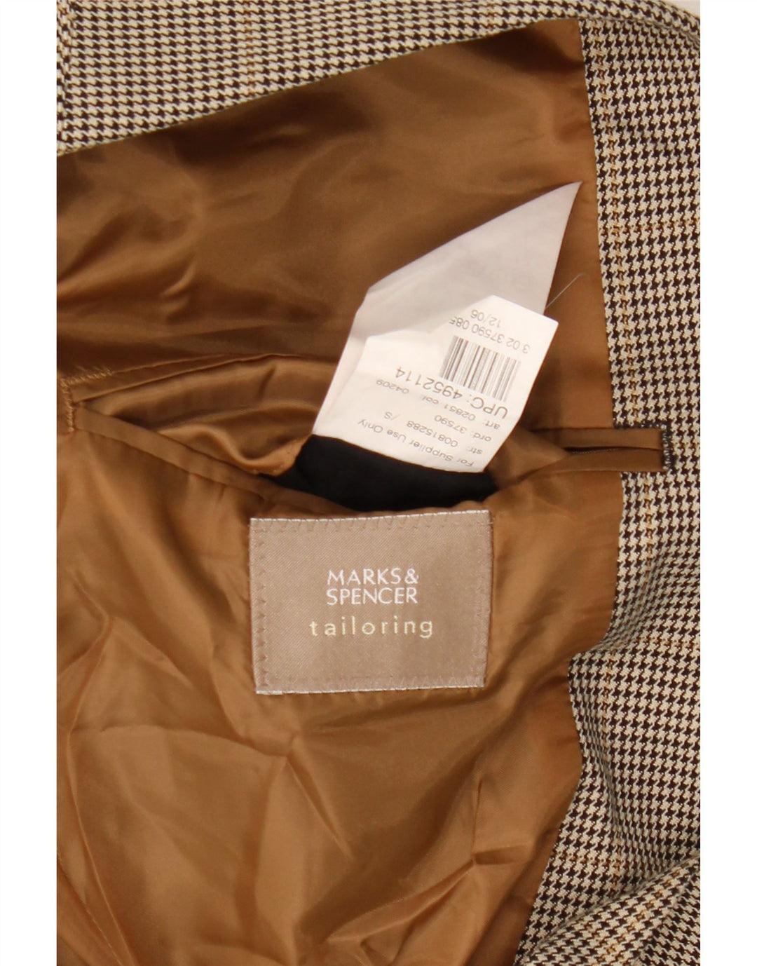 Giacca blazer a 2 bottoni da uomo Marks & Spencer UK 40 pied de poule marrone medio