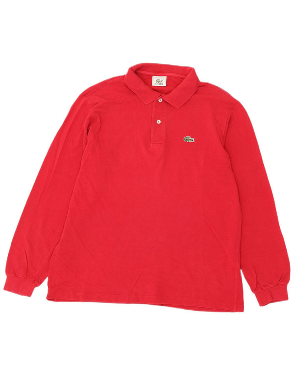 Polo da uomo a maniche lunghe Lacoste taglia 5 grande in cotone rosso