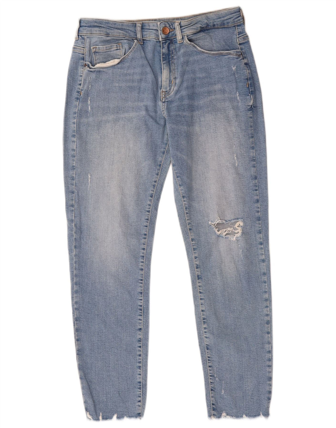 Jeans corti effetto invecchiato da donna Zara EU 40 medio W30 L25 cotone blu