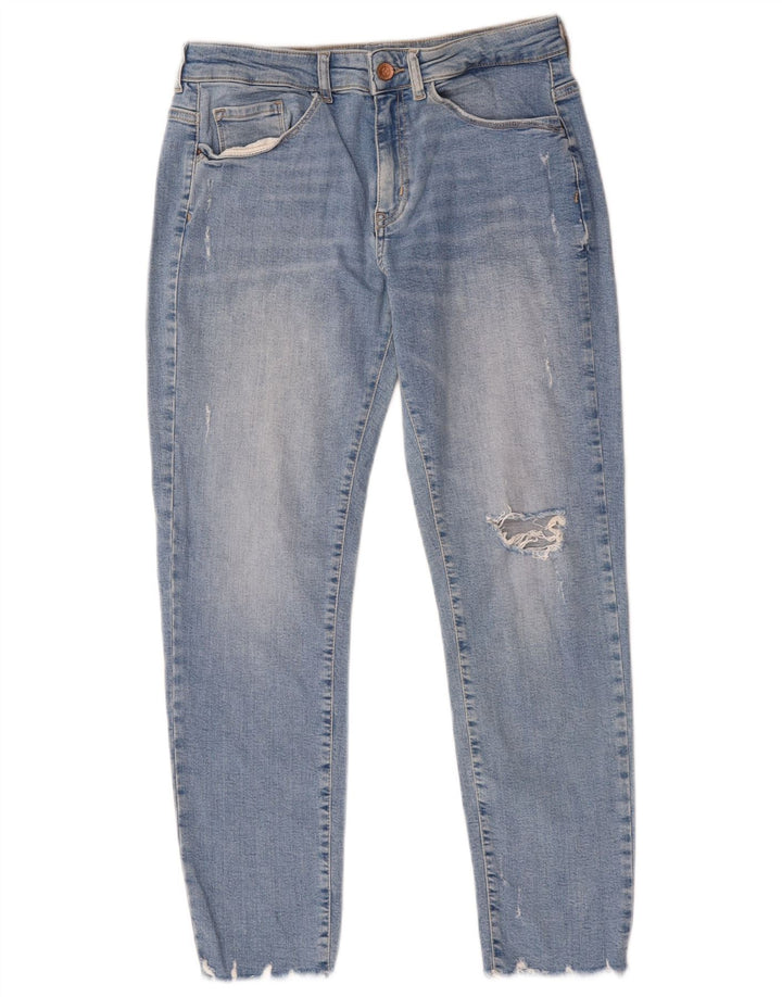 Jeans corti effetto invecchiato da donna Zara EU 40 medio W30 L25 cotone blu