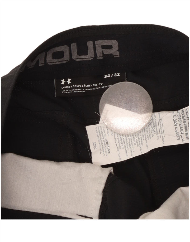 Pantaloni larghi da uomo Under Armour W34 L32 poliestere nero