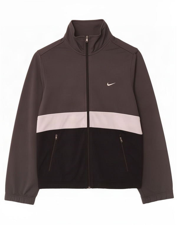 Giacca da ginnastica da uomo Nike Small in poliestere color block grigio