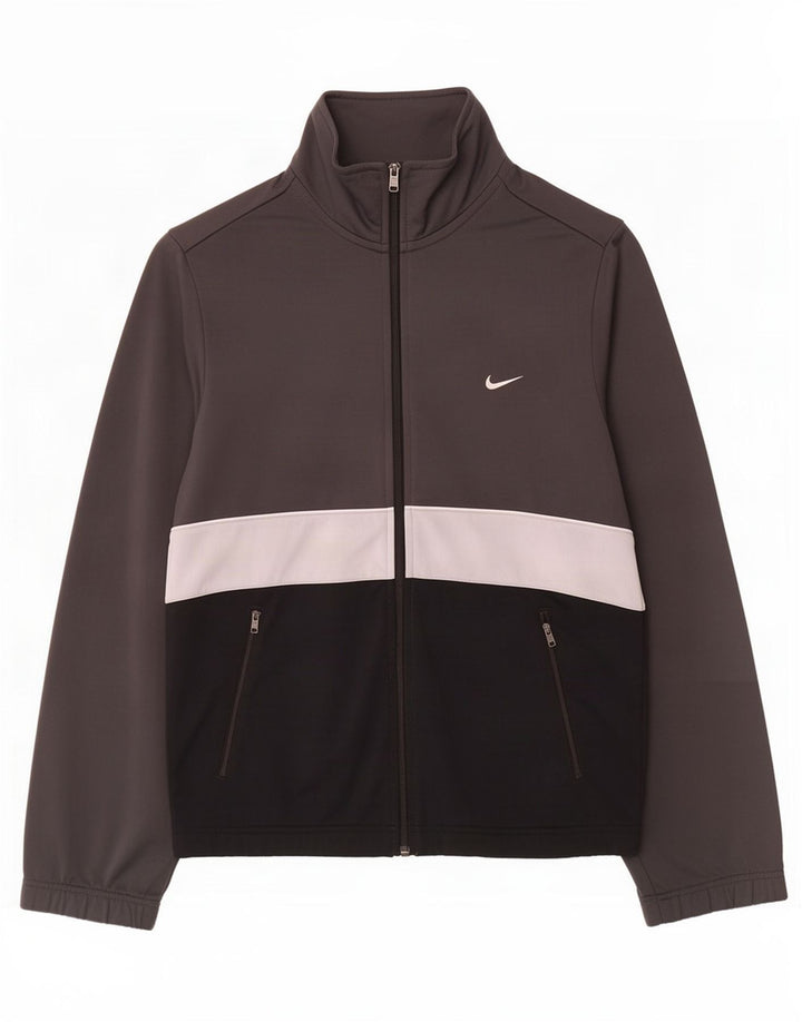 Giacca da ginnastica da uomo Nike Small in poliestere color block grigio